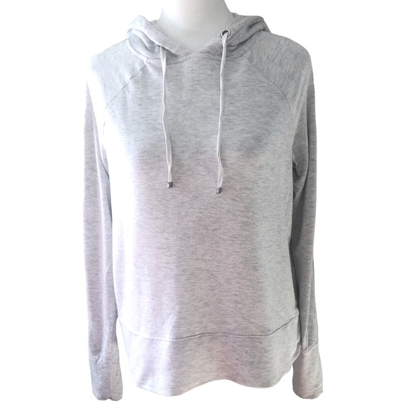 Athleta Tops - ATHLETA Hoodie Pullover Raglan Long Sleeve Mesh Accents Heather Grey Size XS